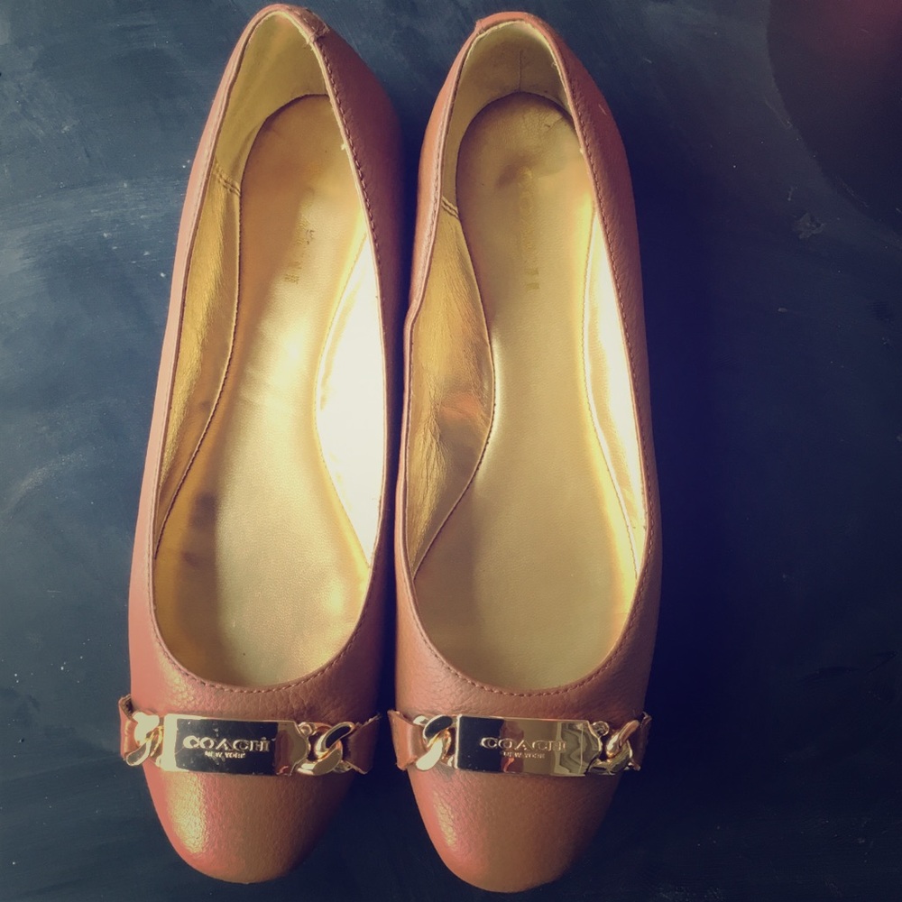 Coach camel flats (soft leather)